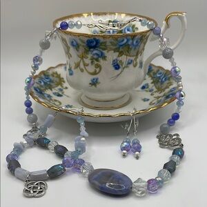 Hand Crafted Blue and Silver Necklace